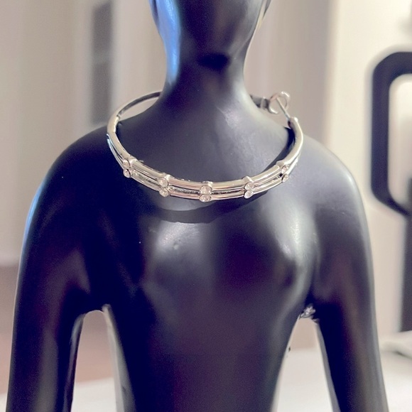 Y2K Inspired Silver Hoop Earrings - Picture 3 of 3